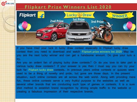 flipkart lucky draw winner name list 2020|PPT – Flipkart lucky draw PowerPoint presentation.
